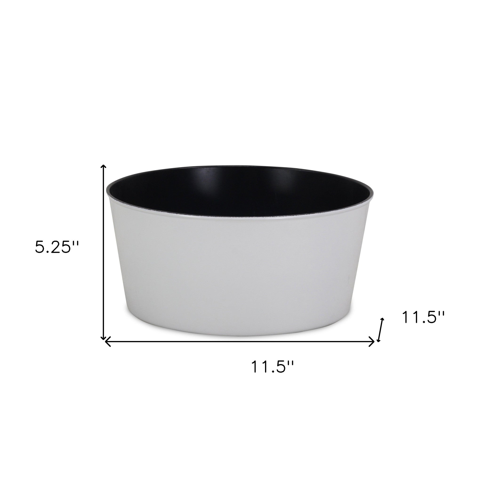 12" White Recycled Plastic Indoor Outdoor Round Pot Planter - Homeroots - Flyclothing LLC