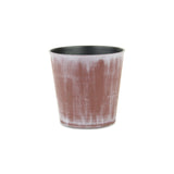 5" Brown and Ivory Abstract Recycled Plastic Indoor Outdoor Round Nursery Pot