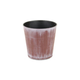 5" Brown and Ivory Abstract Recycled Plastic Indoor Outdoor Round Nursery Pot