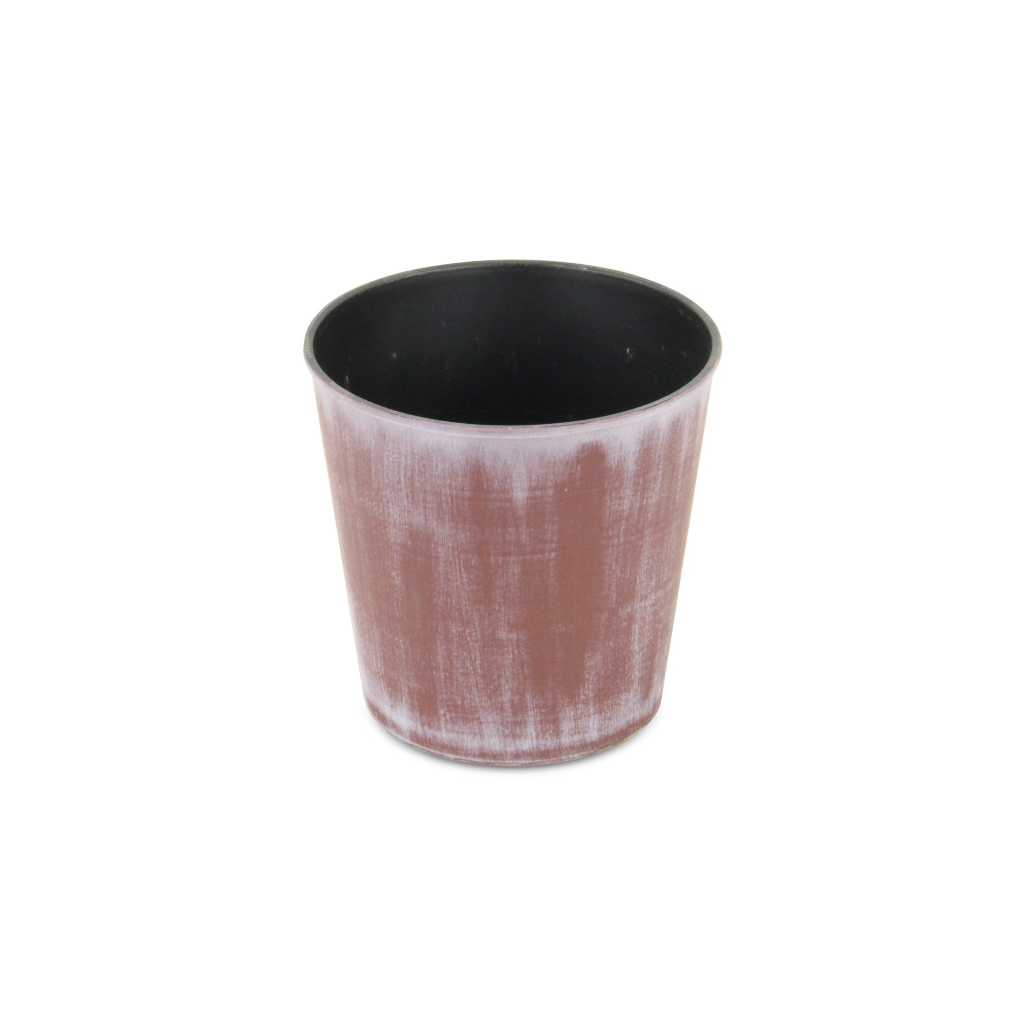 5" Brown and Ivory Abstract Recycled Plastic Indoor Outdoor Round Nursery Pot - Homeroots - Flyclothing LLC