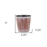 5" Brown and Ivory Abstract Recycled Plastic Indoor Outdoor Round Nursery Pot - Homeroots - Flyclothing LLC