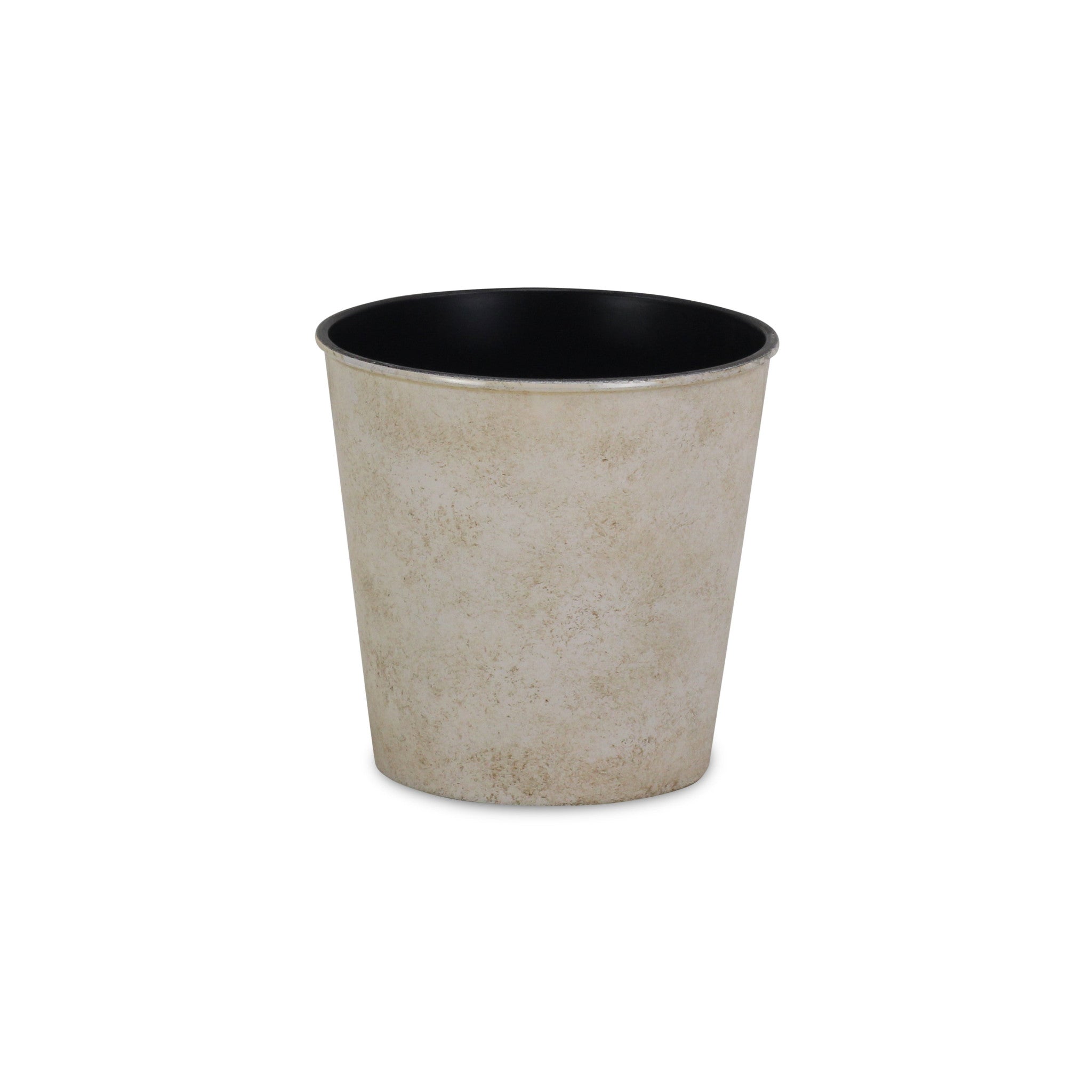 5" Cream Recycled Plastic Indoor Outdoor Round Pot Planter - Homeroots - Flyclothing LLC