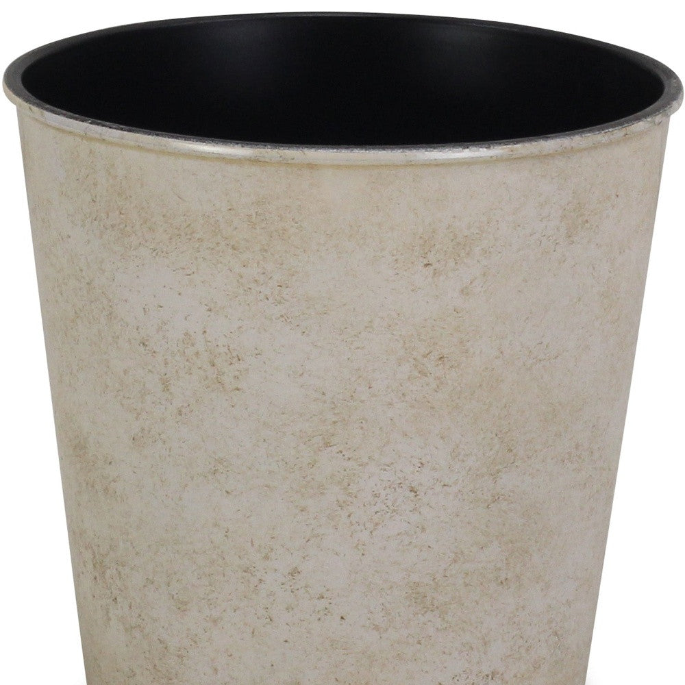 5" Cream Recycled Plastic Indoor Outdoor Round Pot Planter - Homeroots - Flyclothing LLC