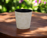 5" Cream Recycled Plastic Indoor Outdoor Round Pot Planter - Homeroots - Flyclothing LLC