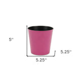 5" Hot Pink Recycled Plastic Indoor Outdoor Round Pot Planter - Homeroots - Flyclothing LLC