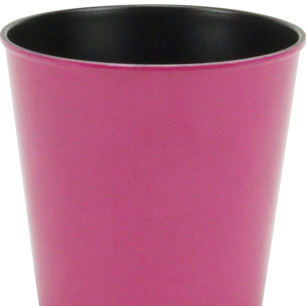 5" Hot Pink Recycled Plastic Indoor Outdoor Round Pot Planter - Homeroots - Flyclothing LLC