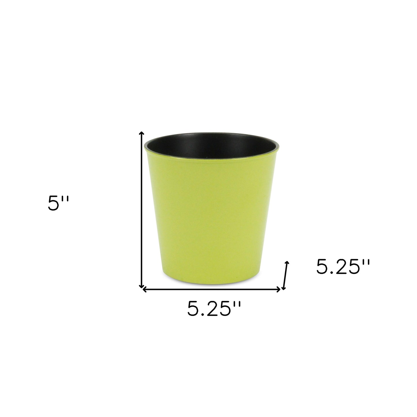5" Lime Green Recycled Plastic Indoor Outdoor Round Pot Planter - Homeroots - Flyclothing LLC