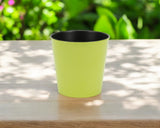 5" Lime Green Recycled Plastic Indoor Outdoor Round Pot Planter - Homeroots - Flyclothing LLC