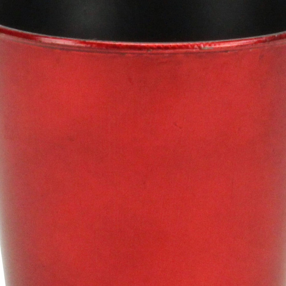 5" Red Recycled Plastic Indoor Outdoor Round Nursery Pot - Homeroots - Flyclothing LLC