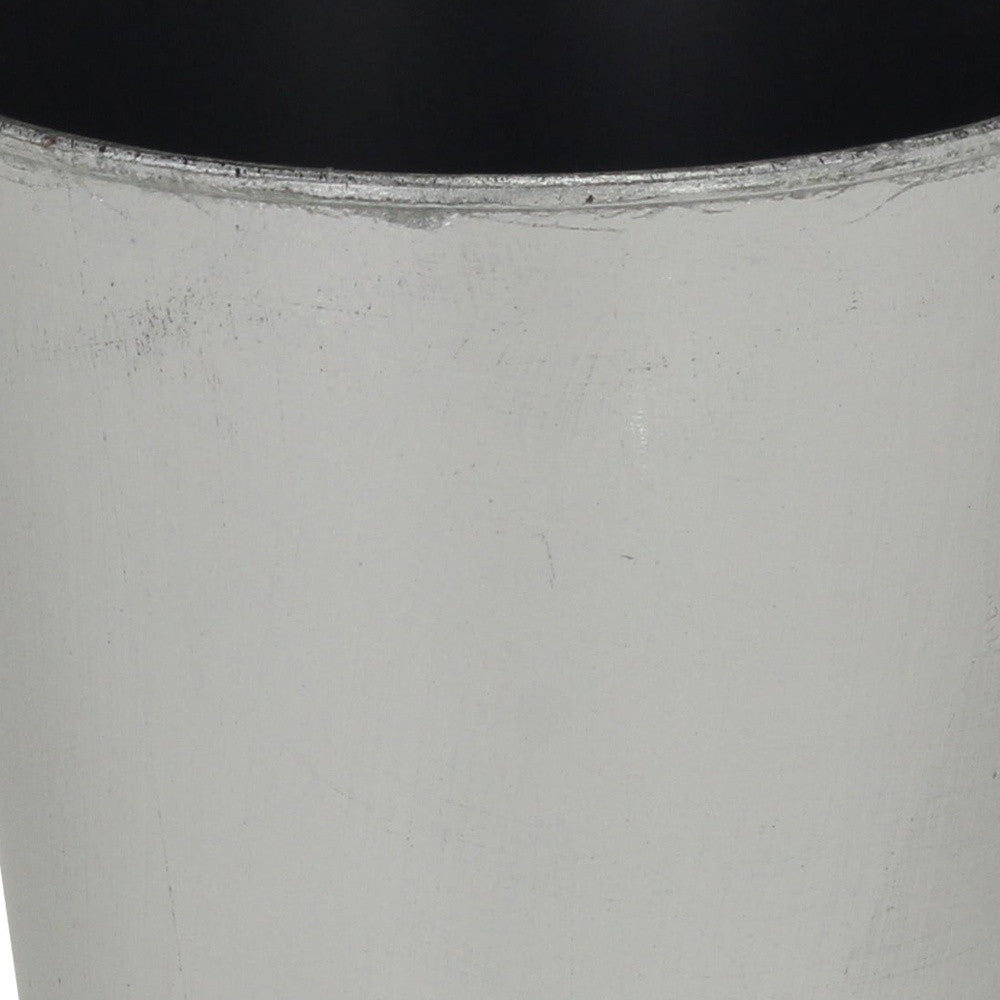 5" Silver Recycled Plastic Indoor Outdoor Round Pot Planter - Homeroots - Flyclothing LLC