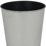 5" Silver Recycled Plastic Indoor Outdoor Round Pot Planter - Homeroots - Flyclothing LLC