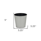 5" Silver Recycled Plastic Indoor Outdoor Round Pot Planter - Homeroots - Flyclothing LLC