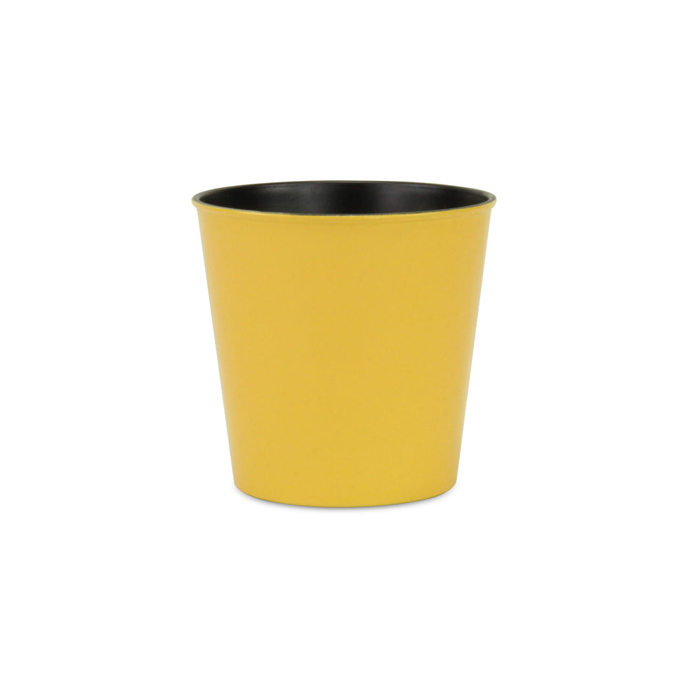 5" Yellow Recycled Plastic Indoor Outdoor Round Nursery Pot