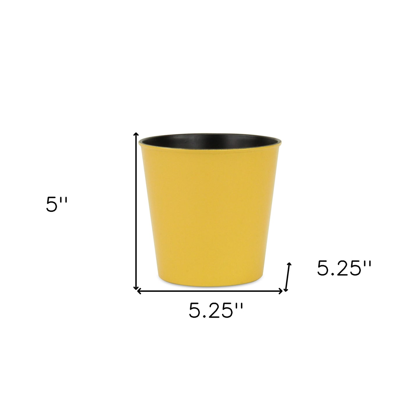 5" Yellow Recycled Plastic Indoor Outdoor Round Nursery Pot - Homeroots - Flyclothing LLC
