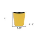 5" Yellow Recycled Plastic Indoor Outdoor Round Nursery Pot - Homeroots - Flyclothing LLC