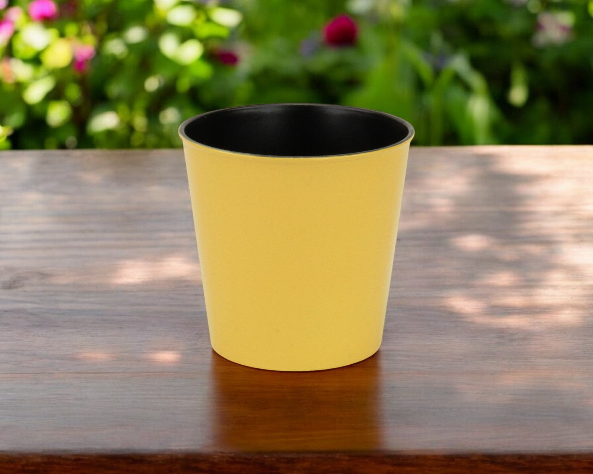 5" Yellow Recycled Plastic Indoor Outdoor Round Nursery Pot - Homeroots - Flyclothing LLC