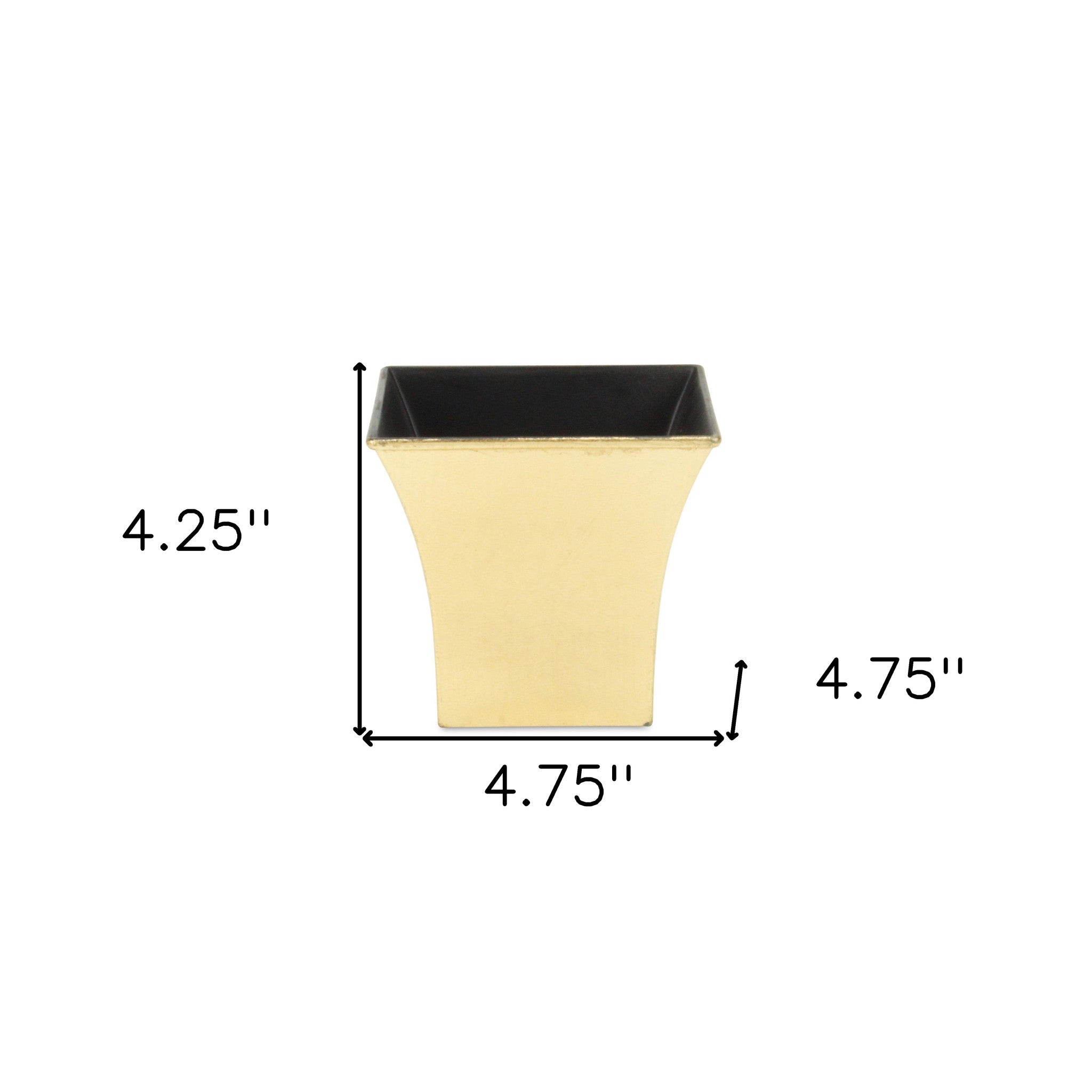 5" Gold Recycled Plastic Indoor Outdoor Square Nursery Pot - Homeroots - Flyclothing LLC