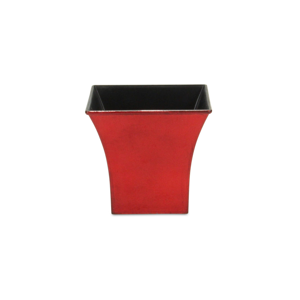 5" Red Recycled Plastic Indoor Outdoor Square Pot Planter - Homeroots - Flyclothing LLC