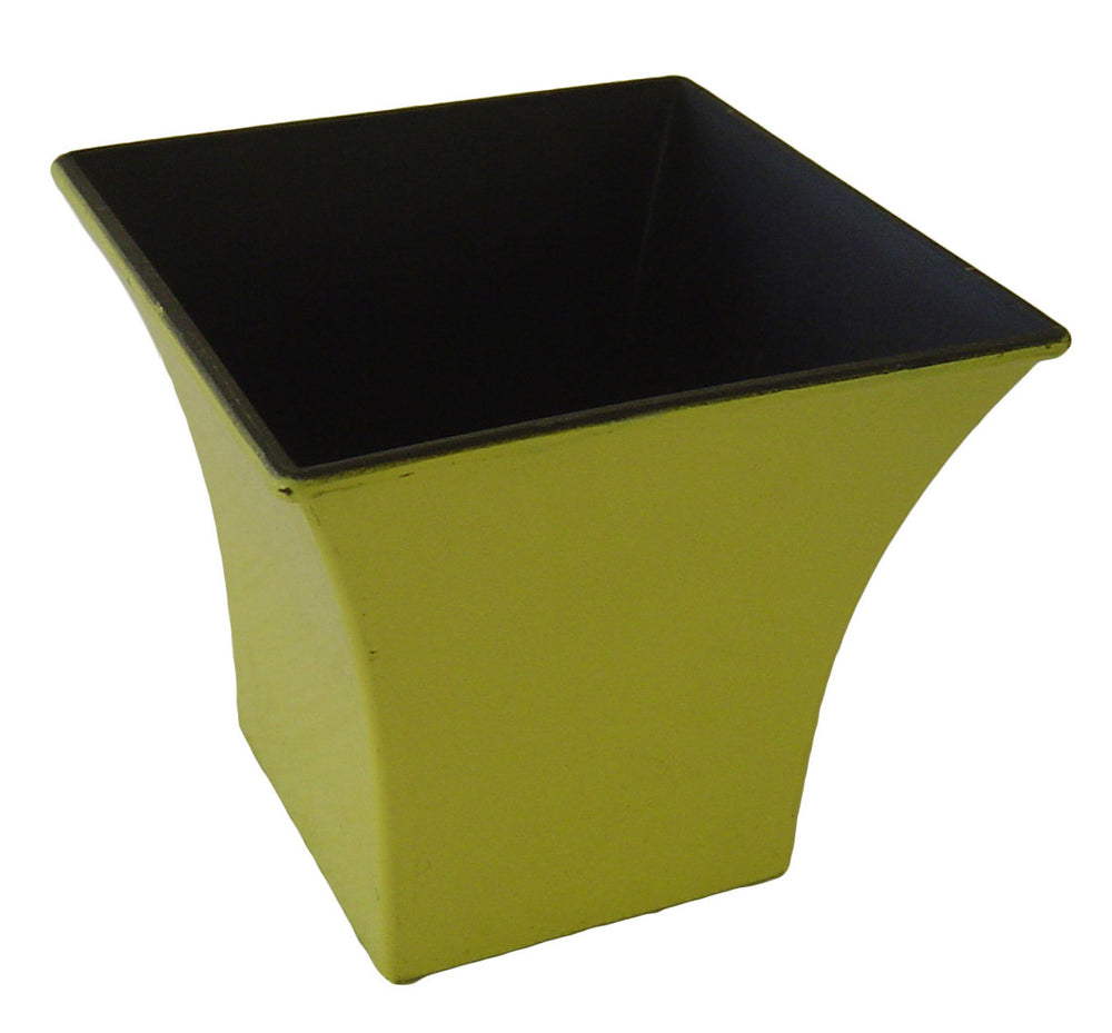 5" Yellow Recycled Plastic Indoor Outdoor Square Pot Planter - Homeroots - Flyclothing LLC