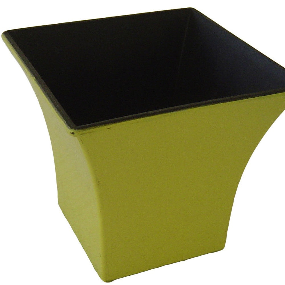5" Yellow Recycled Plastic Indoor Outdoor Square Pot Planter - Homeroots - Flyclothing LLC