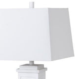 Set of Two 32" White Table Lamp Coastal With White Shade - Homeroots