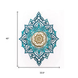 Turquoise And Gold Solid Wood Geometric Shapes Wall Decor - Homeroots - Flyclothing LLC