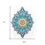 Turquoise And Gold Solid Wood Geometric Shapes Wall Decor - Homeroots - Flyclothing LLC