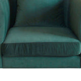 32" Green Velvet And Black Solid Color Arm Chair - Homeroots - Flyclothing LLC