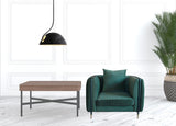 32" Green Velvet And Black Solid Color Arm Chair - Homeroots - Flyclothing LLC