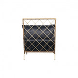 25" Black Velvet And Gold Solid Color Arm Chair - Homeroots - Flyclothing LLC