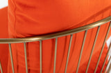 27" Orange Velvet And Gold Solid Color Arm Chair - Homeroots - Flyclothing LLC