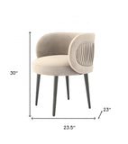 24" Grey Velvet And Black Solid Color Arm Chair - Homeroots