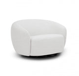 47" Off White 100% Polyester And Black Solid Color Swivel Barrel Chair - Homeroots