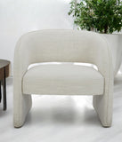 31" Cream Textural Solid Color Arm Chair - Homeroots