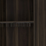 27" Dark Brown Corner Bar Cabinet With Multiple Shelves