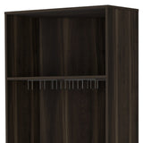 27" Dark Brown Corner Bar Cabinet With Multiple Shelves