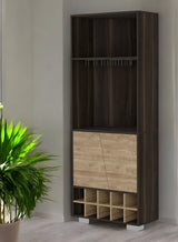 27" Dark Brown Corner Bar Cabinet With Multiple Shelves - Homeroots - Flyclothing LLC