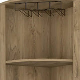 18" Natural Corner Bar Cabinet With Eleven Shelves - Homeroots - Flyclothing LLC