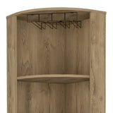 18" Natural Corner Bar Cabinet With Eleven Shelves - Homeroots - Flyclothing LLC