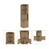 18" Natural Corner Bar Cabinet With Eleven Shelves - Homeroots
