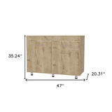 47" Natural Console Accent Cabinet With Three Shelves And One Drawer - Homeroots - Flyclothing LLC