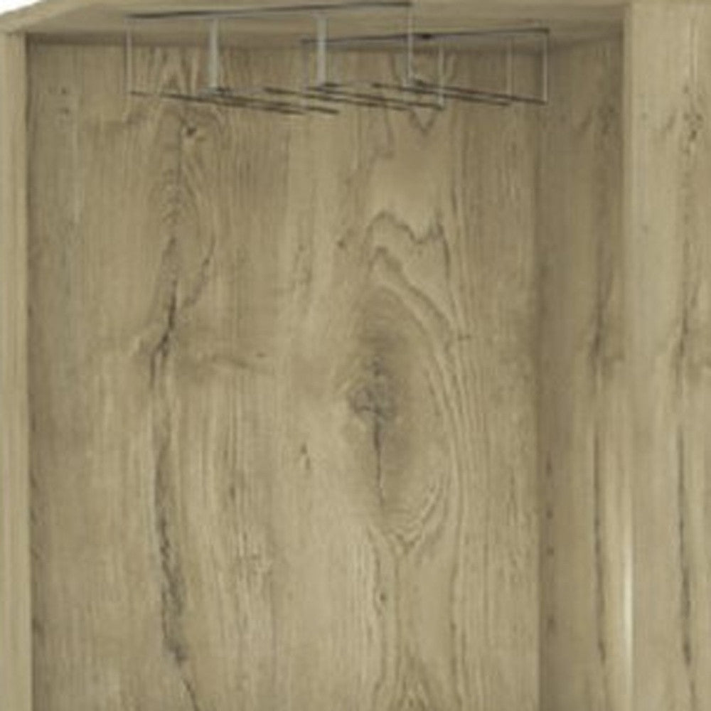 18" Brown and Black and Brown Corner Bar Cabinet With Eleven Shelves - Homeroots - Flyclothing LLC