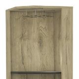 18" Brown and Black and Brown Corner Bar Cabinet With Eleven Shelves - Homeroots - Flyclothing LLC