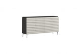 62" Grey Manufactured Wood Six Drawer Double Dresser - Homeroots - Flyclothing LLC