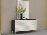 62" Grey Manufactured Wood Six Drawer Double Dresser - Homeroots - Flyclothing LLC