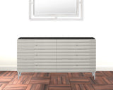 62" Grey Manufactured Wood Six Drawer Double Dresser - Homeroots - Flyclothing LLC