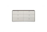 62" Gray Six Drawer Double Dresser