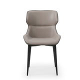 Gray And Black Upholstered Faux Leather Dining Side Chair - Homeroots