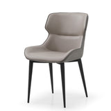 Gray And Black Upholstered Faux Leather Dining Side Chair - Homeroots