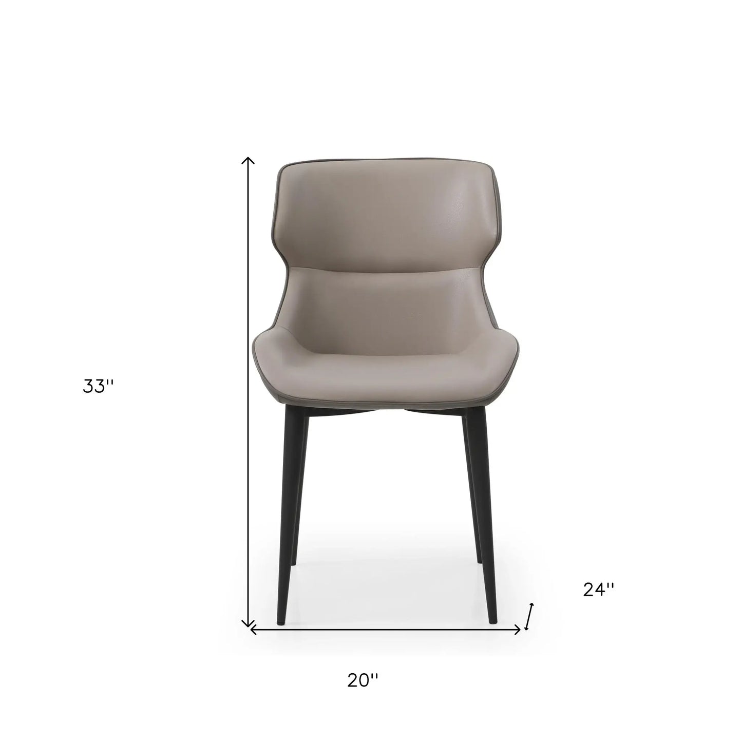 Gray And Black Upholstered Faux Leather Dining Side Chair - Homeroots - Flyclothing LLC